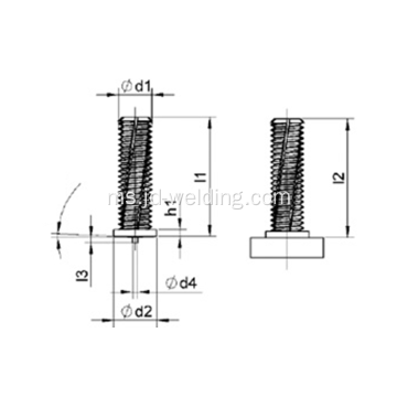 CD Paint Clearing Threaded Studs, Warna Groove Stud, Weld Studs Untuk Kereta